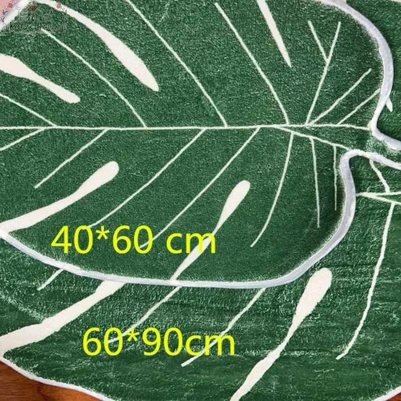 Minimalist Tufted Area Monstera Leaf Rug -