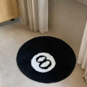 Minimalist Tufted Billiards 8 Ball Rug - 