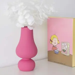 Minimalist Tulip Shaped Baby Pink Ceramic Vase - 
