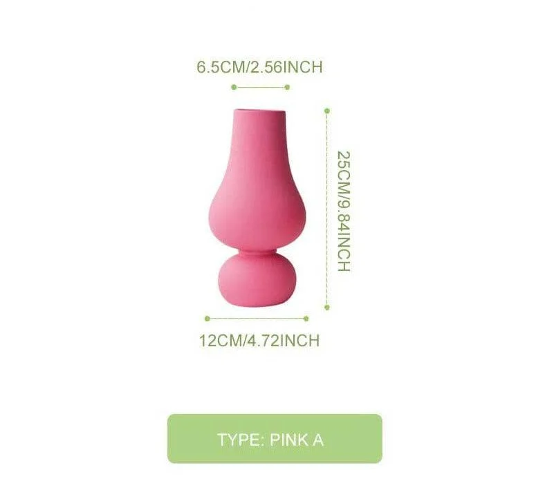 Minimalist Tulip Shaped Baby Pink Ceramic Vase -