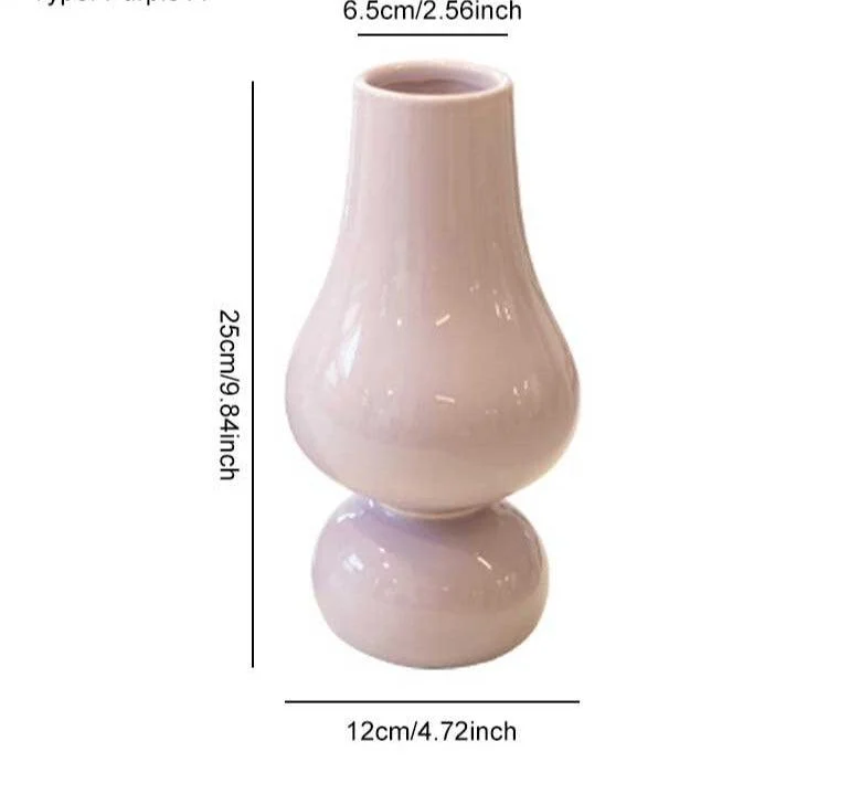 Minimalist Tulip Shaped Baby Pink Ceramic Vase -