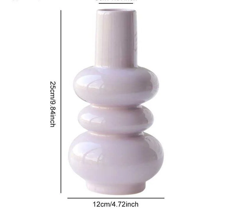 Minimalist Tulip Shaped Baby Pink Ceramic Vase -
