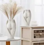 Minimalist White Ceramic Butt Vase
