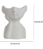 Minimalist White Ceramic Lady Face Planter