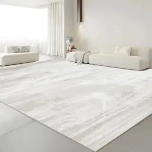 Minimalist White Gray Large Area Rug Carpet Refreshing Bedroom