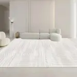 Minimalist White Gray Large Area Rug Carpet Refreshing Bedroom