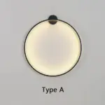 Minimalistische Led Cirkel Achtergrond Wandlamp Huis Indoor Decor Muur Schansen Woonkamer Hal Hotel Wandverlichting Bedlampje Zwart