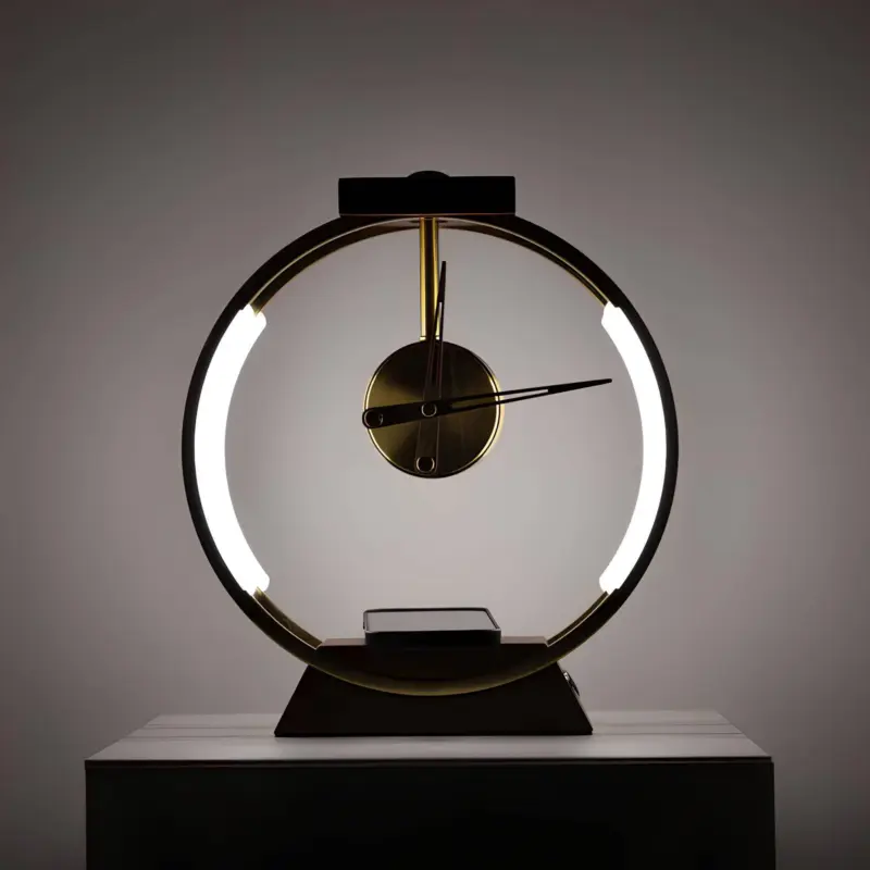 MinimalistischeLED TischuhrlampemitkabelloserLadefunktion ModernesDesignundhochwertigeMaterialien2xlumina
