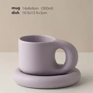Minimalist porcelain cup and saucer set