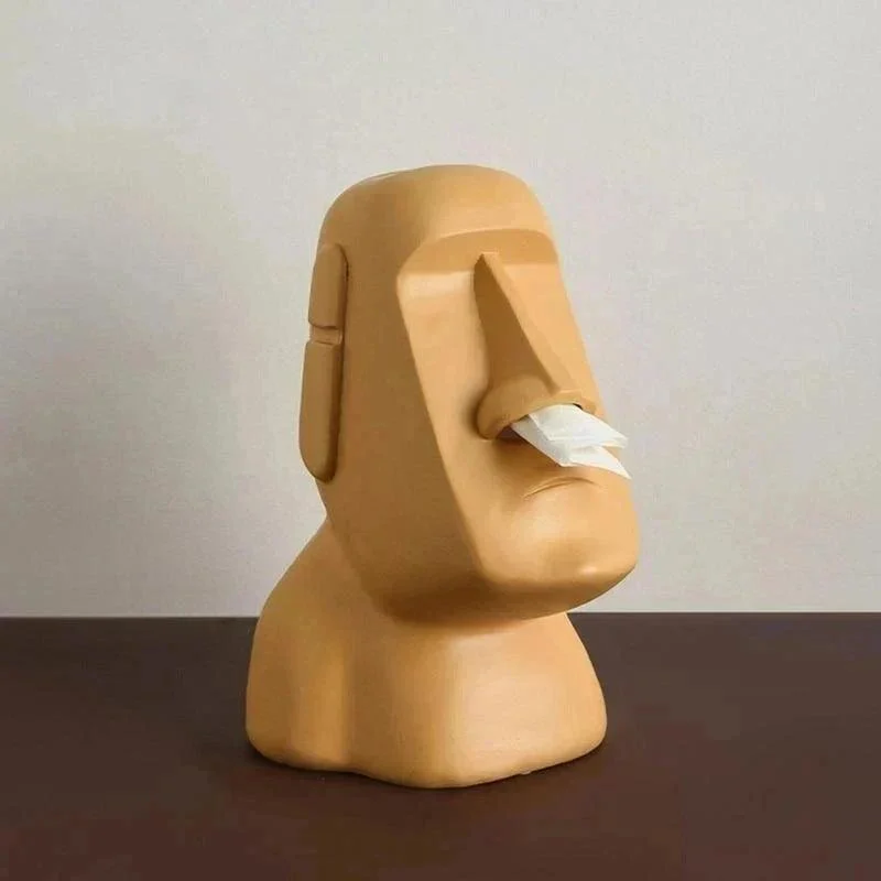 Moai Stone Statue Tissue Holder -