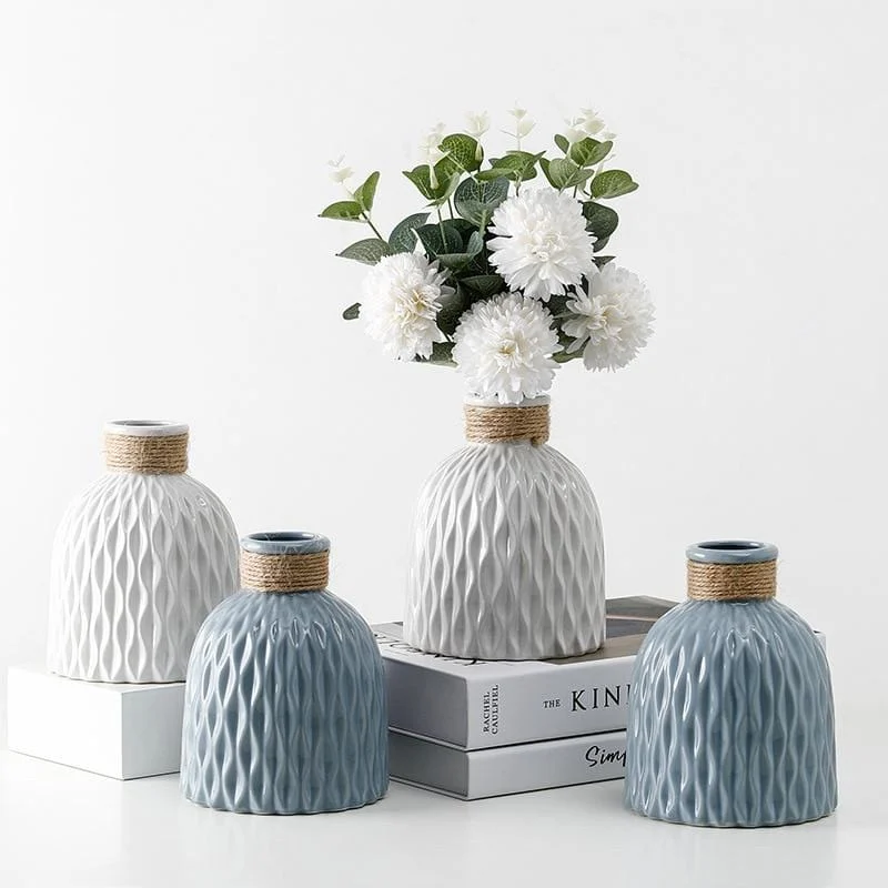 Modern Ceramic Vases European Flower Pot Vase For Decoration Ceramic Wedding Room Home Decoration Simplicity Basket