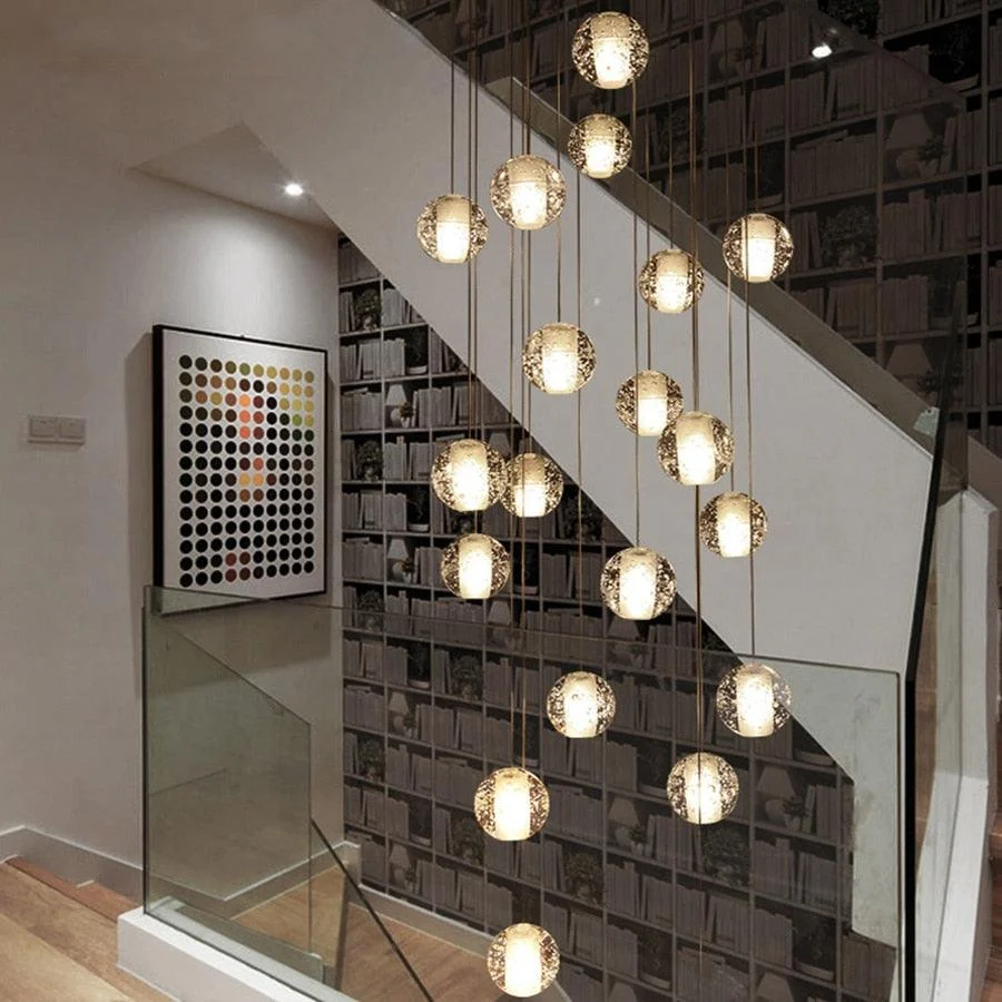 Modern Crystal Glass Ball Led Pendant Lights Fixtures Multiple Staircase Lamps Bar Hanging Lamp For Hotel 139072b5 09cf 4227 8003 4a7a4363b126