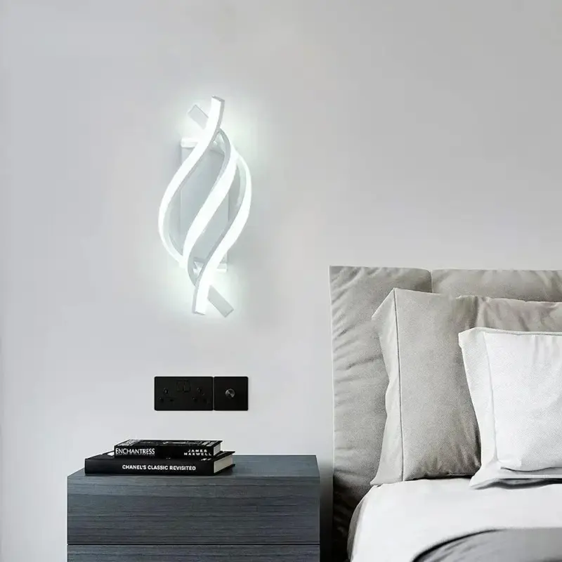 Modern LED Wall Light Curved Design Spiral Wall Lamp for Living Room Bedroom Bedside Aisle Home 67a14468 4c3c 47f8 a4e9 0de1326508b1