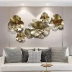 Modern Wrought Iron 3D Gold Flower Decorfaure