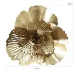 Modern Wrought Iron 3D Gold Flower Decorfaure
