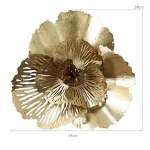 Modern Wrought Iron 3D Gold Flower