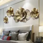 Modern Wrought Iron 3D Gold Flower Decorfaure