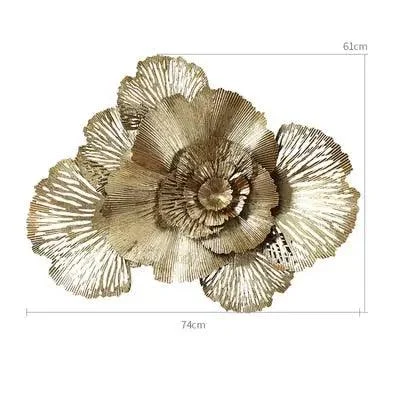 Modern Wrought Iron 3d Gold Flower Decorfaure 1685708627