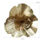 Modern Wrought Iron 3D Gold Flower Decorfaure