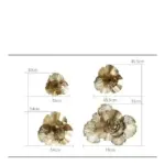 Modern Wrought Iron 3D Gold Flower Decorfaure
