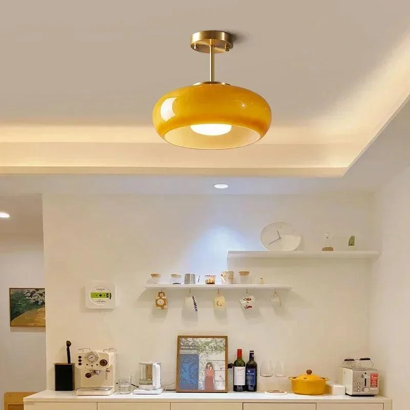 Modern Yellow Glass Led Pendant Lights Fixtures 40w Copper Bedroom Living Room Beside Nordic Hanging Lamparas 4961ff85 17b6 42e3 Bf7f 54a28e3a2973