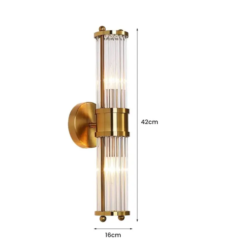 ModernBrassGoldCrystalWallSconce