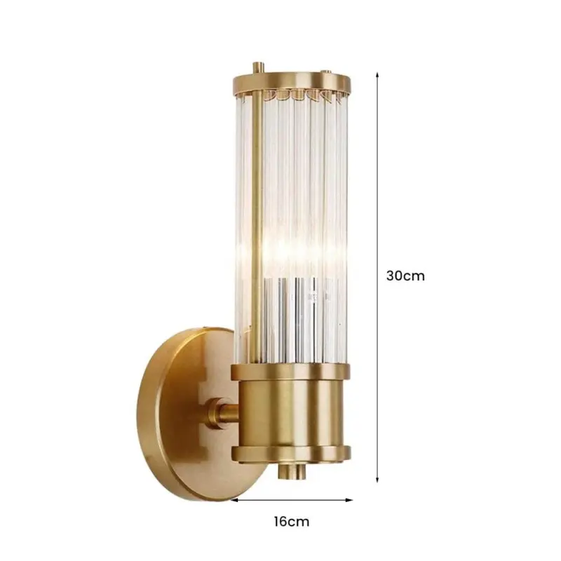 ModernBrassGoldCrystalWallSconce