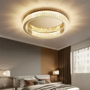 Homeko Circle Gold Crystal Ceiling Light