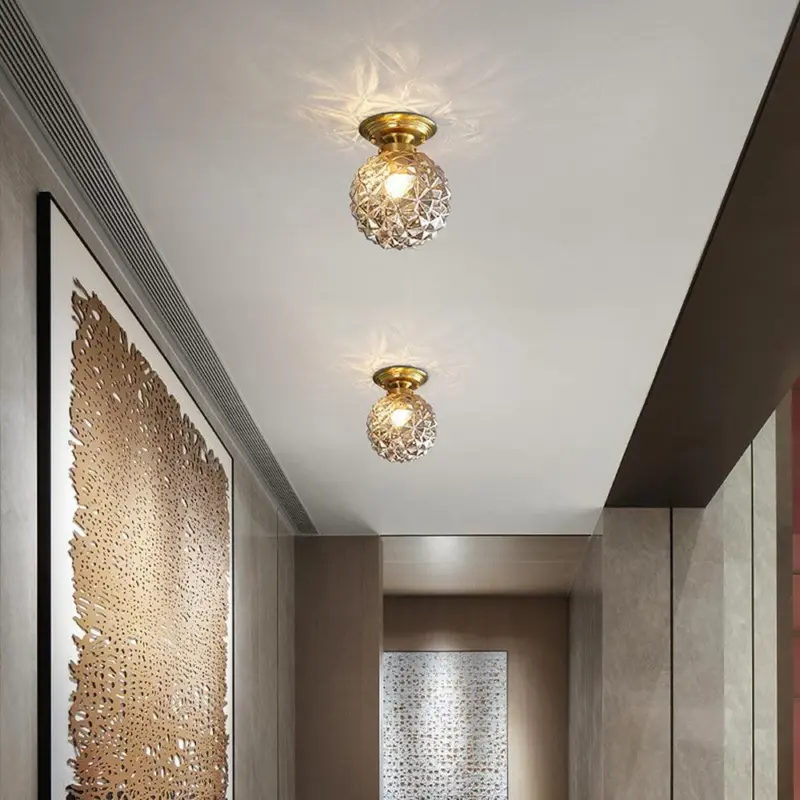 ModernClearGlassBallCeilingLampforHallway Homeko2