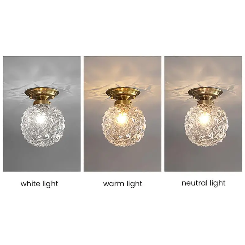 ModernClearGlassBallCeilingLampforHallway Homeko4
