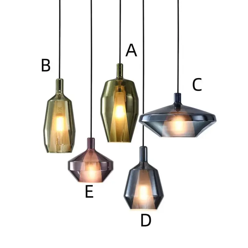 ModernColorfulGlassPendantLampforDiningTable Homdiy