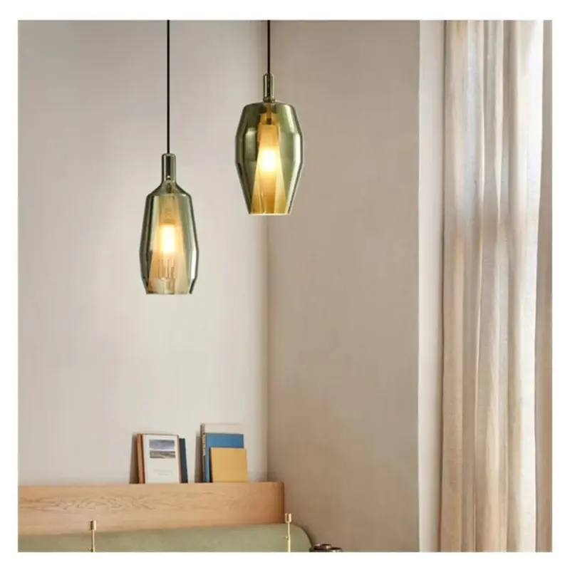 ModernColorfulGlassPendantLampforDiningTable Homdiy