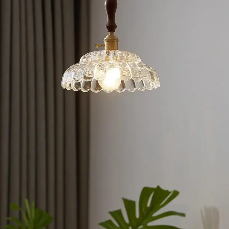 ModernCopperPendantLampwithWoodenHandle Homeko8