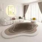 ModernCreamStylePlushRug Homeko12