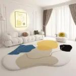 ModernCreamStylePlushRug Homeko4