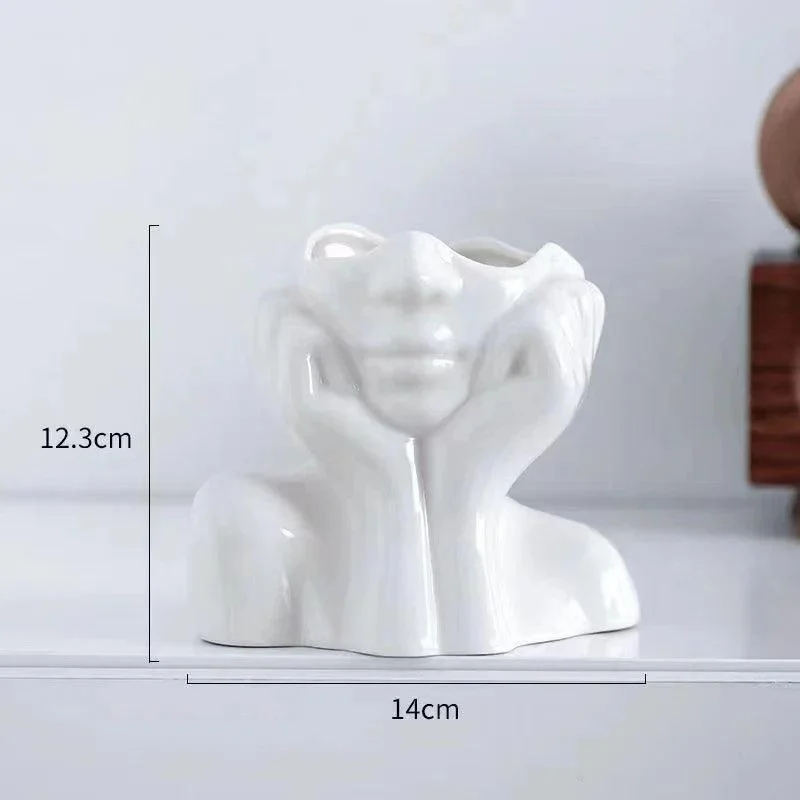 Modern Female Head Vase - Homeko