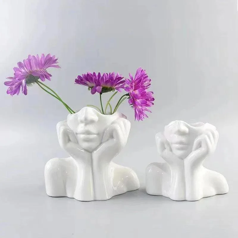 Modern Female Head Vase - Homeko