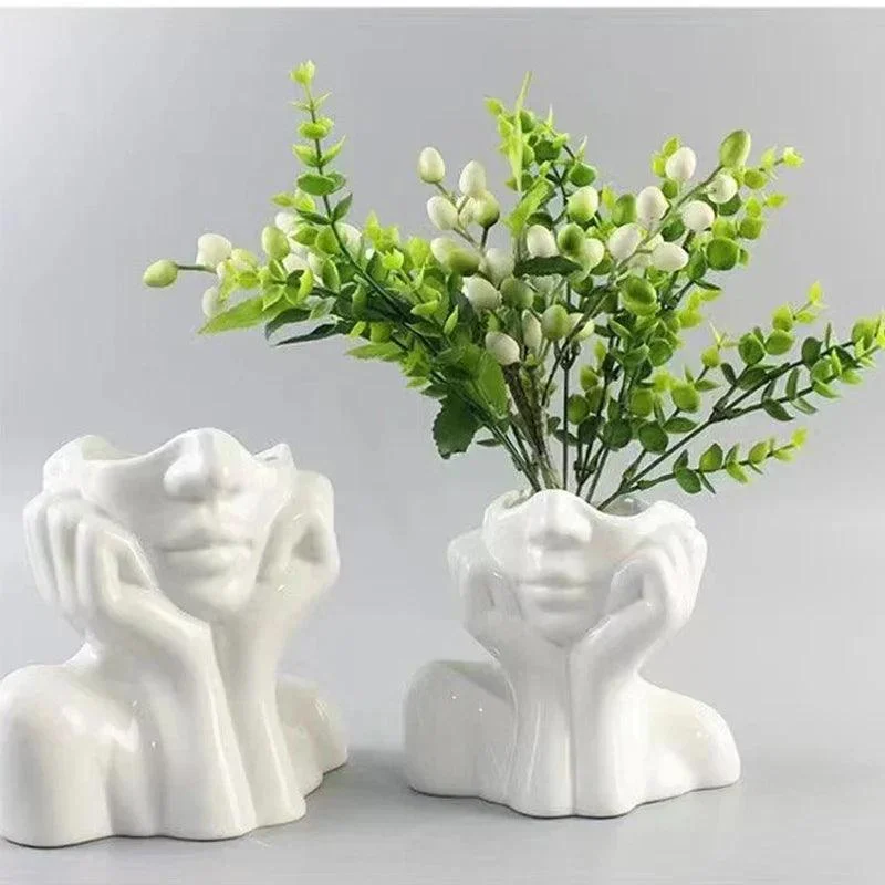 Modern Female Head Vase - Homeko