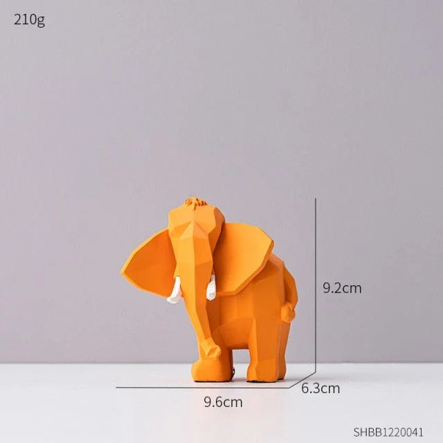 Modern Geometric Elephant Sculpture - Homeko