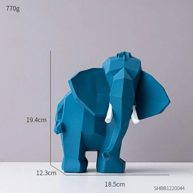 Modern Geometric Elephant Sculpture - Homeko