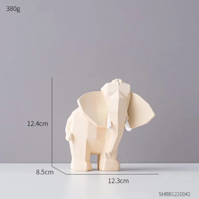 Modern Geometric Elephant Sculpture - Homeko