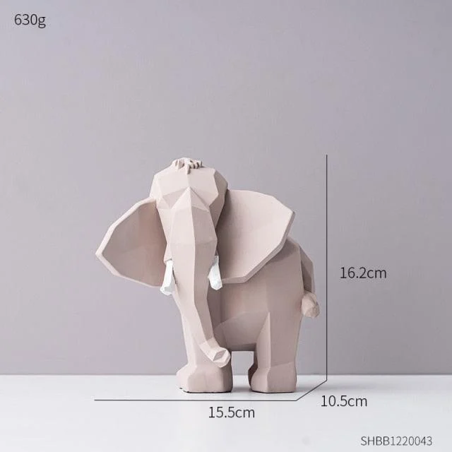 Modern Geometric Elephant Sculpture - Homeko