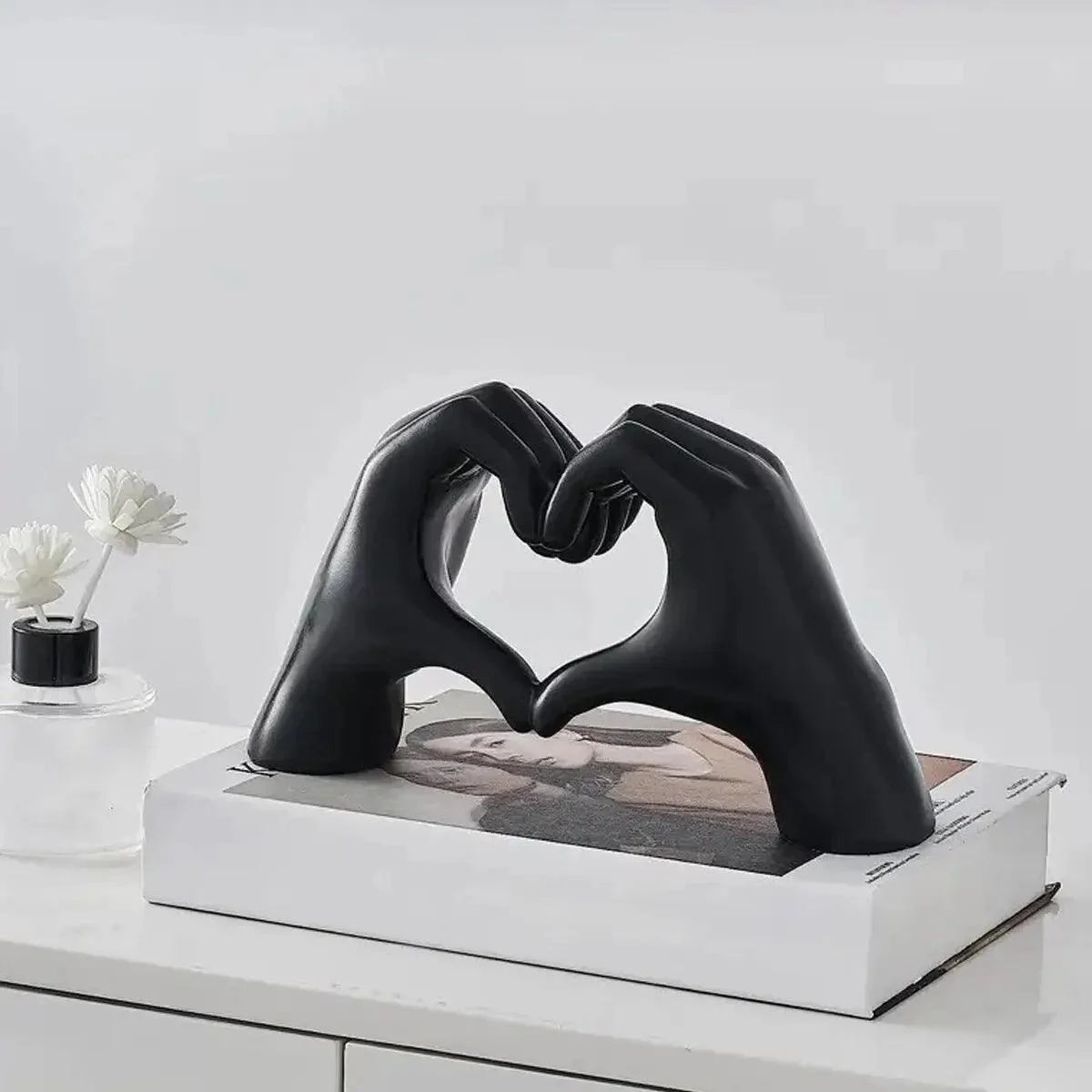 Modern Heart Gesture Sculpture - Homeko