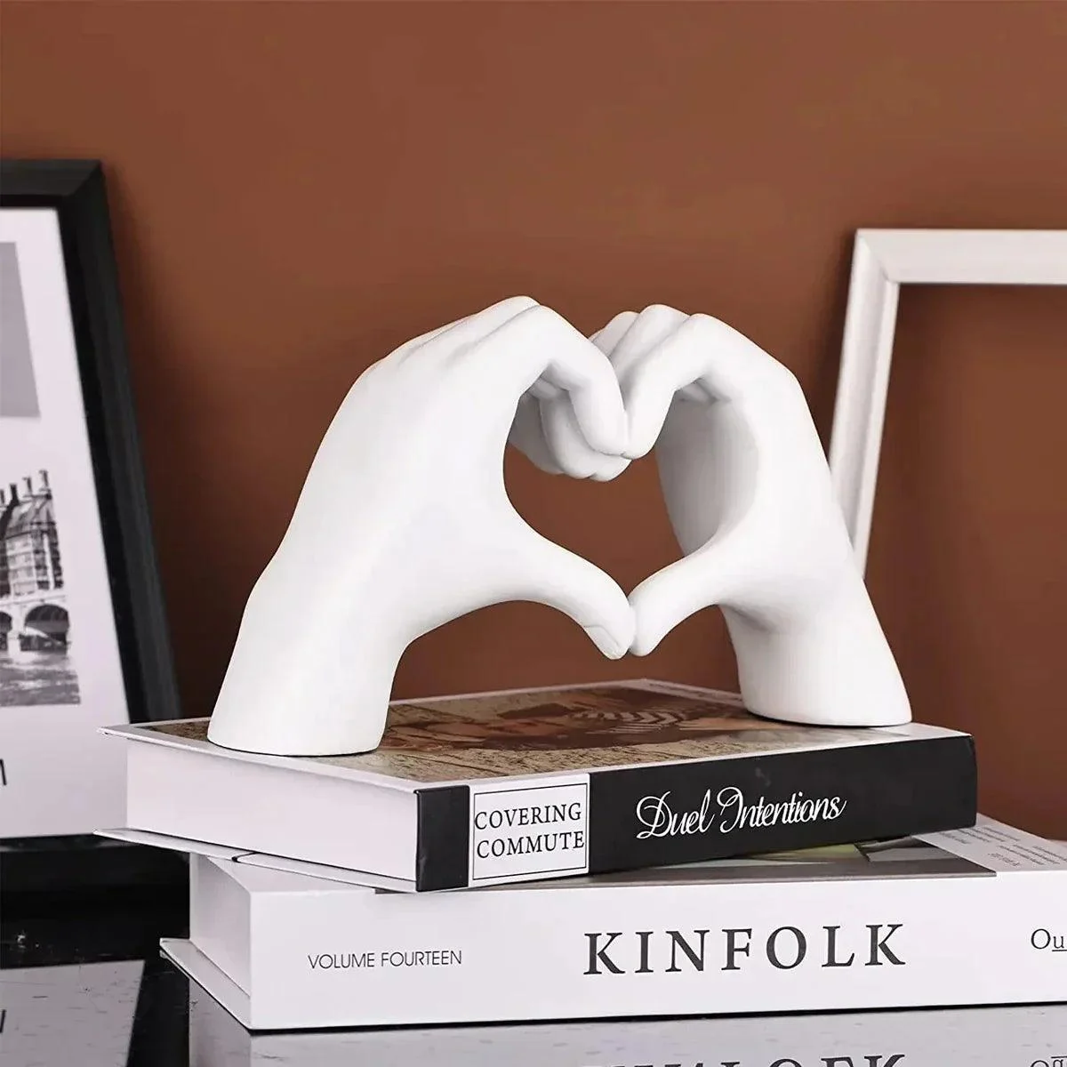 Modern Heart Gesture Sculpture - Homeko