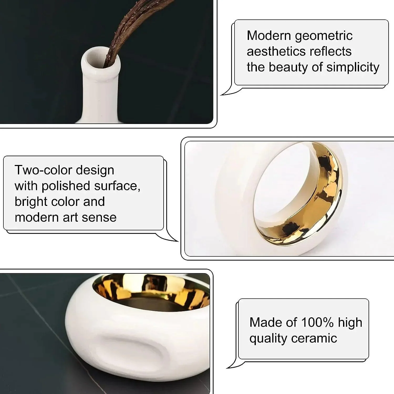 Modern Hollow Ellipse Vase - Homeko