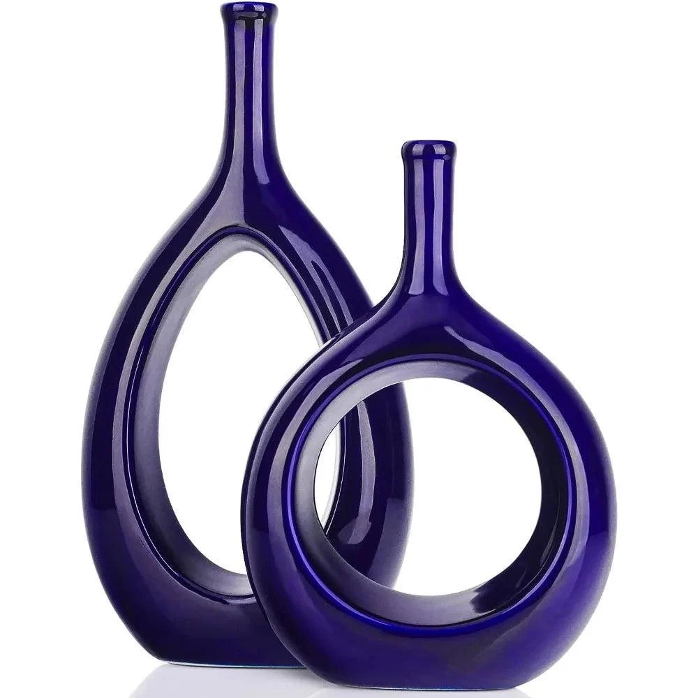 Modern Hollow Ellipse Vase - Homeko