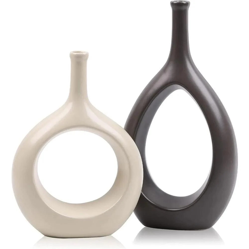 Modern Hollow Ellipse Vase - Homeko