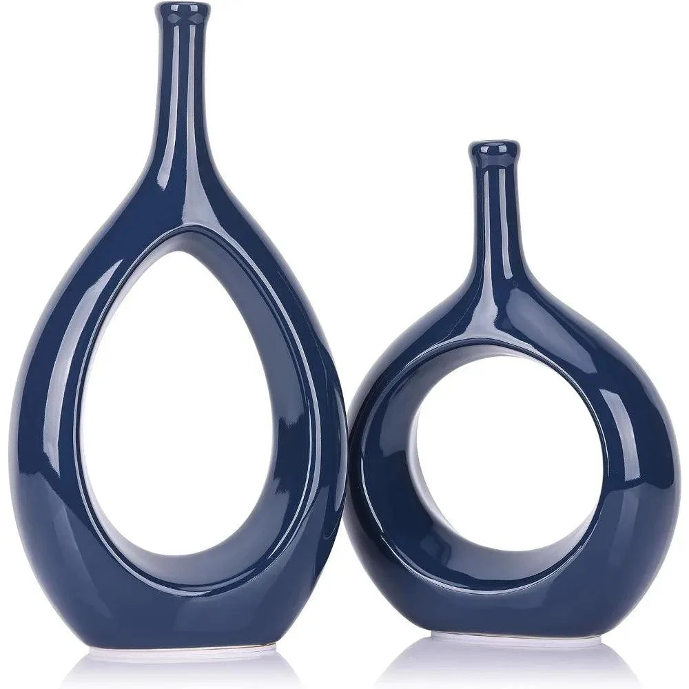 Modern Hollow Ellipse Vase - Homeko