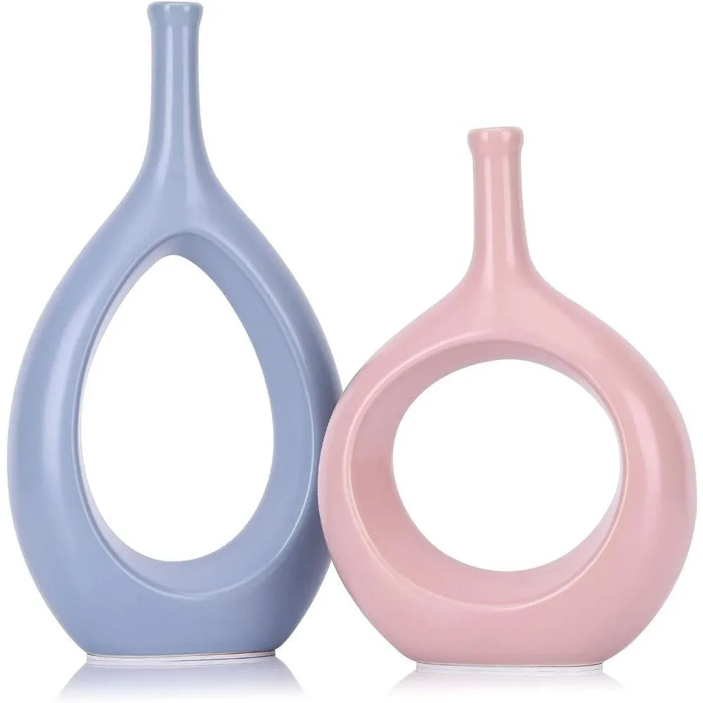 Modern Hollow Ellipse Vase - Homeko