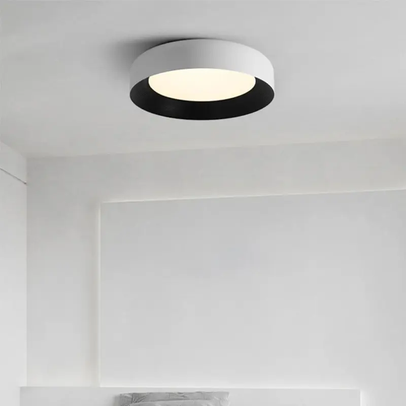 ModernLEDMetalCeilingLampFlushMountBlackCeilingLight